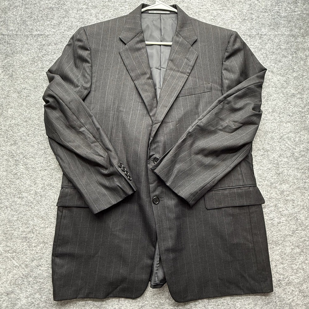 Hickey Freeman Blazer Mens 44 Grey Pinstripe Wool Loro Piana Madison Sport Coat